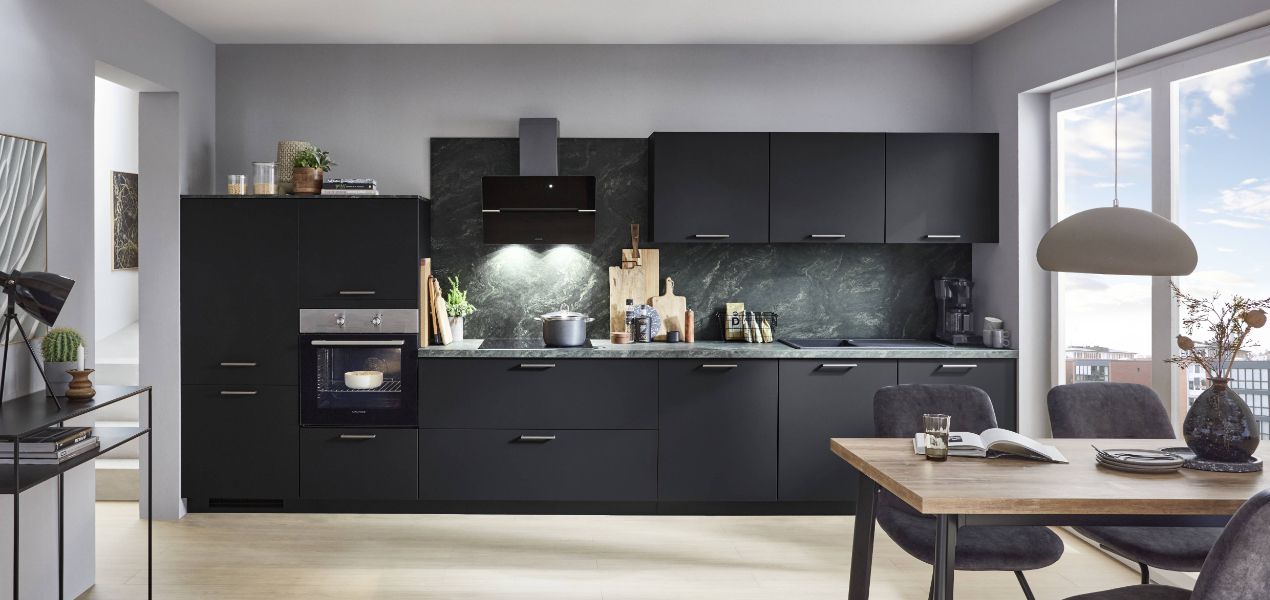 Nobilia Senso moderne Küchenzeile Schwarz
