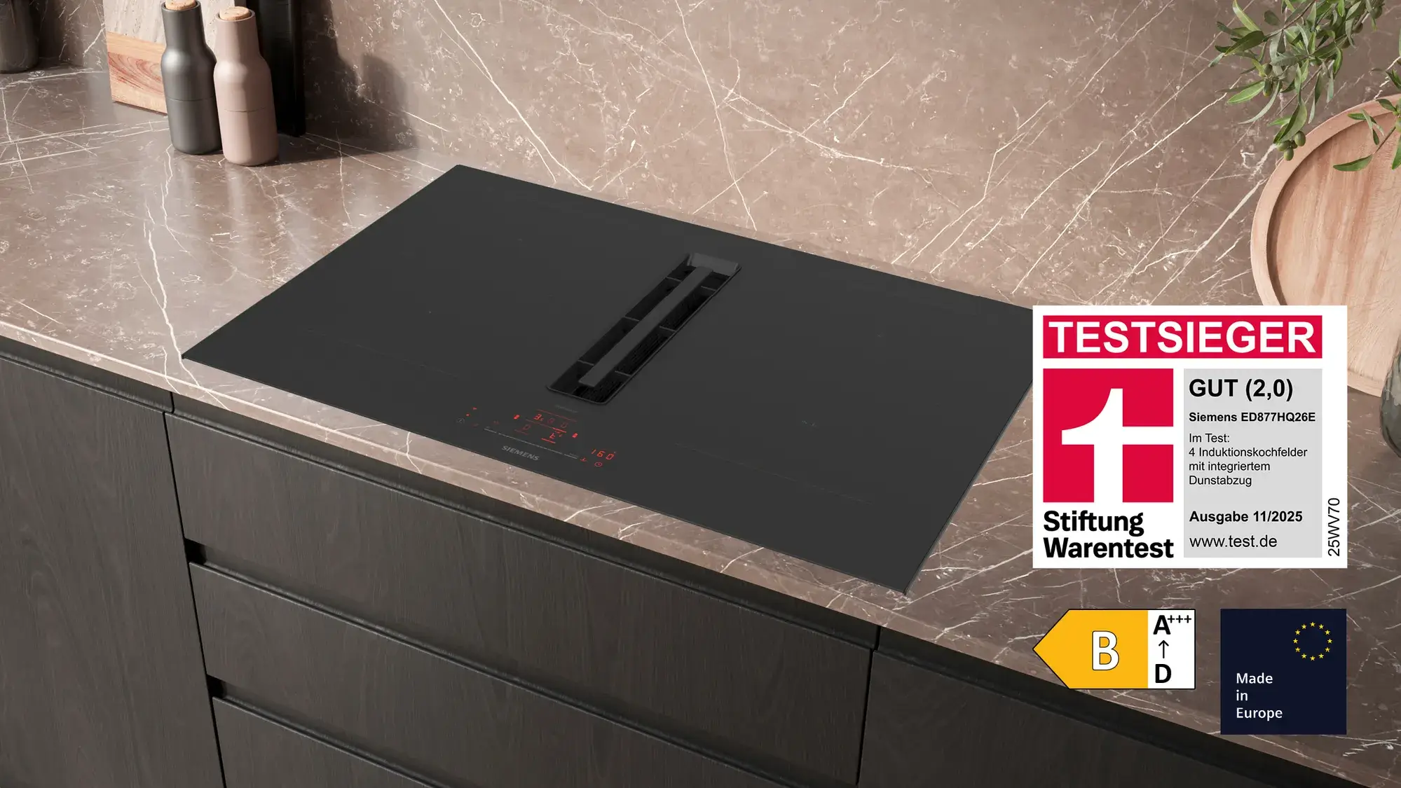 Siemens Induktionskochfeld mit Muldenluefter Testsieger