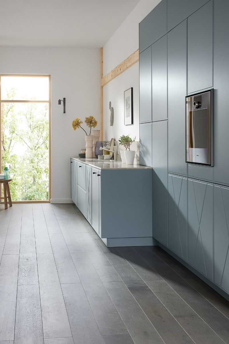 Ballerina Designküche Blau matt