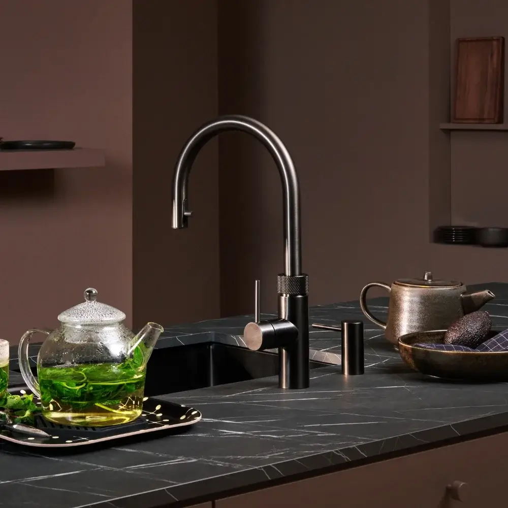 Quooker Wasserhahn Quooker-Flex-Gunmetal-rund