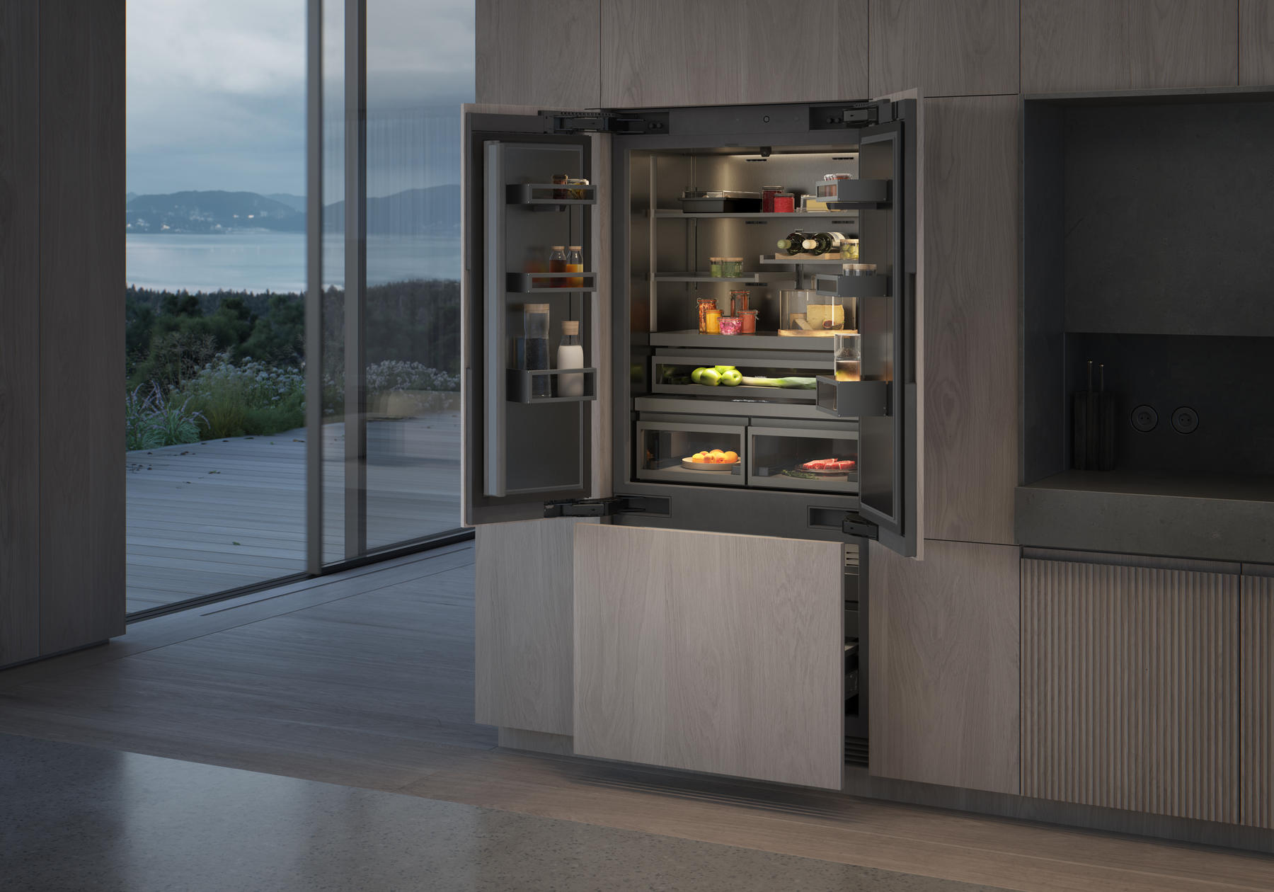 Gaggenau-Kuehl-Gefrierkombination-geoeffnet